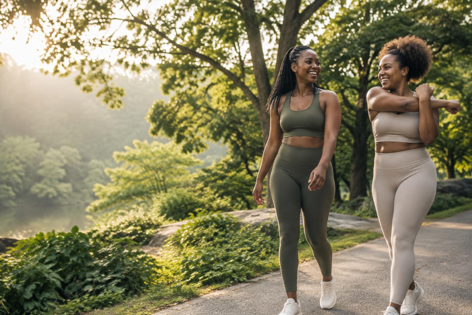 Women walking together outside